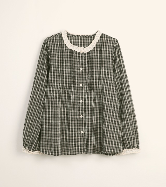 エズレースチェックブラウス