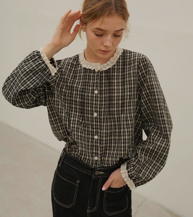 エズレースチェックブラウス