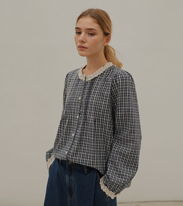 エズレースチェックブラウス