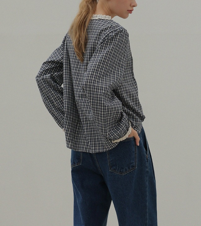 エズレースチェックブラウス