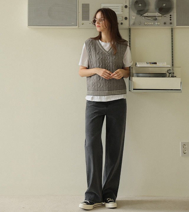 [RR]544グレーセミワイドパンツ