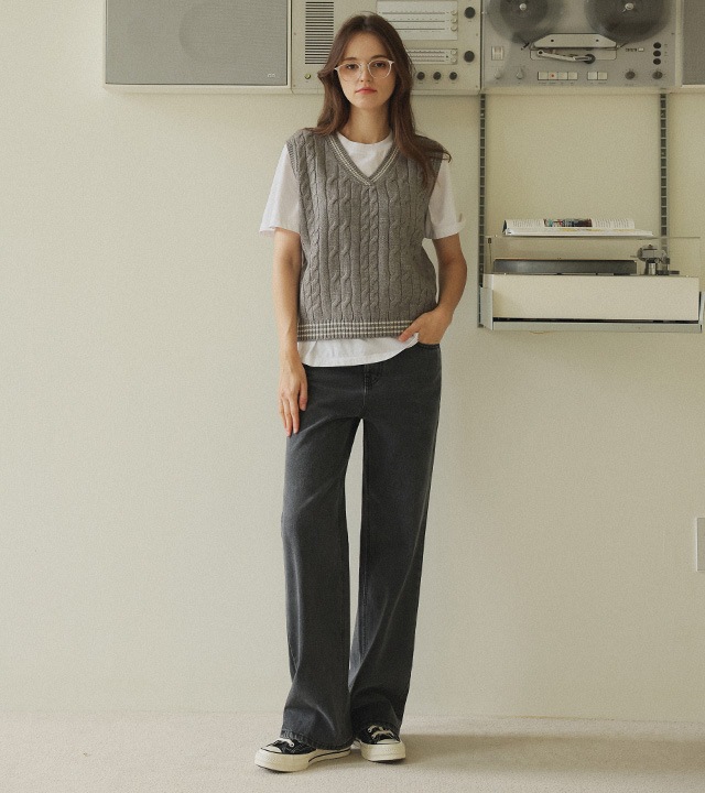 [RR]544グレーセミワイドパンツ