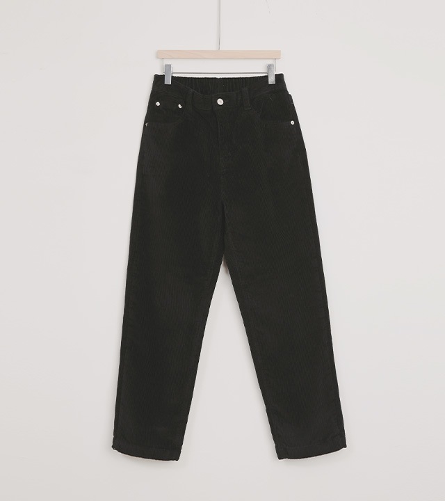 [RR] コニー コーデュロイ裏起毛パンツ（ブラック）