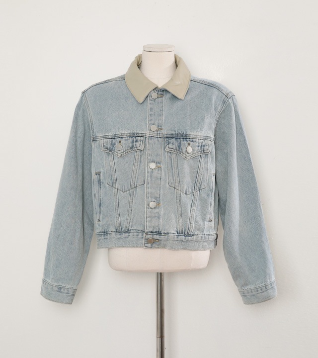 配色ソフトデニムジャケット