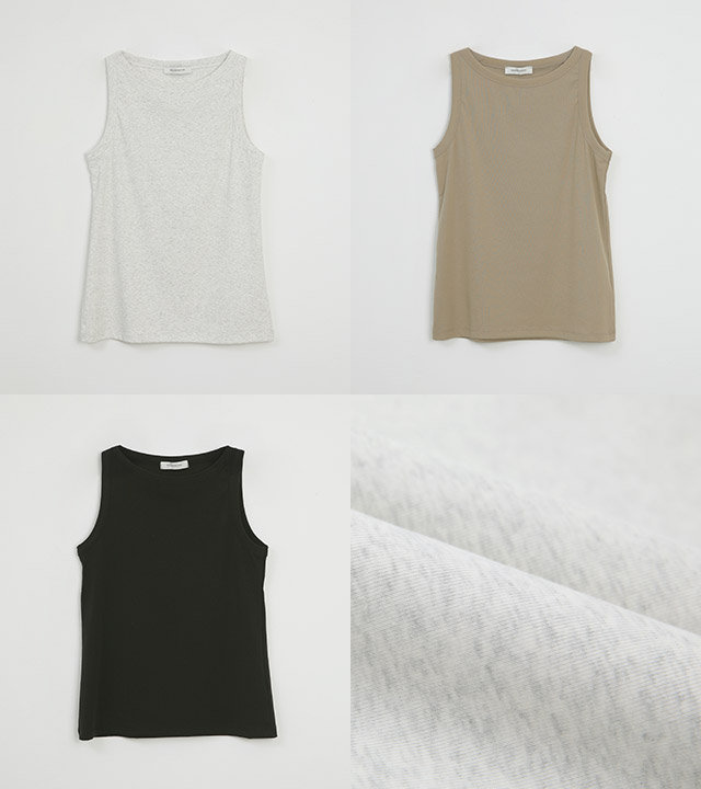 [RR]ナインボートネックノースリーブトップス