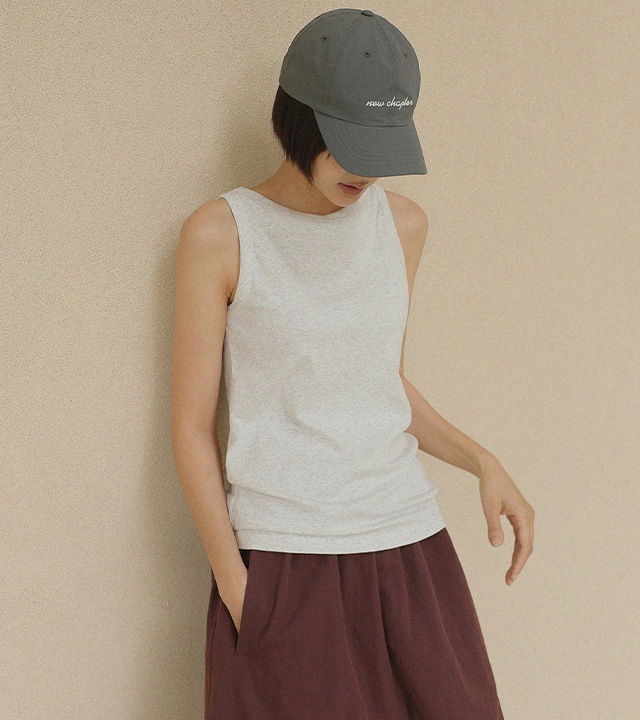 [RR]ナインボートネックノースリーブトップス