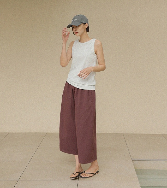 [RR]ナインボートネックノースリーブトップス