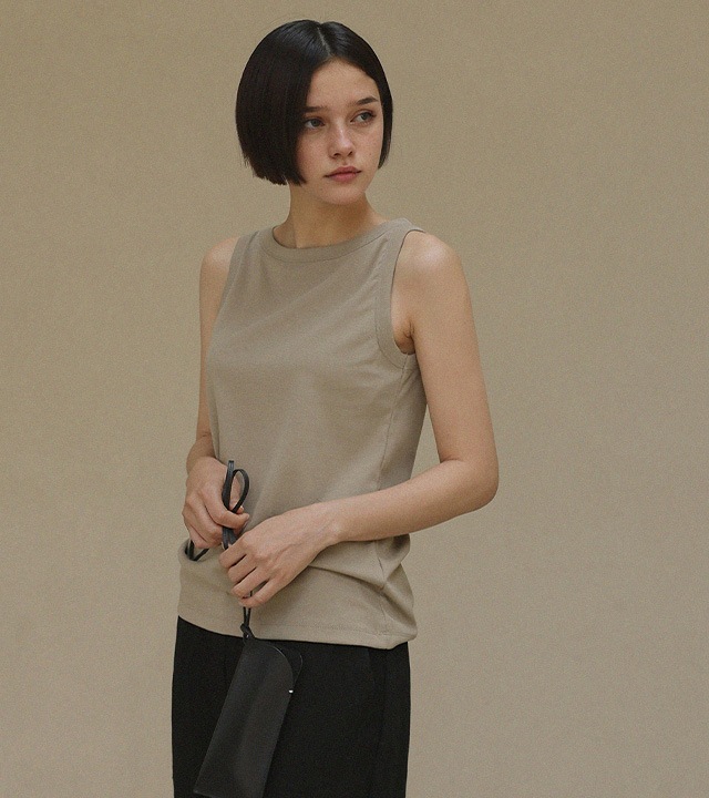 [RR]ナインボートネックノースリーブトップス