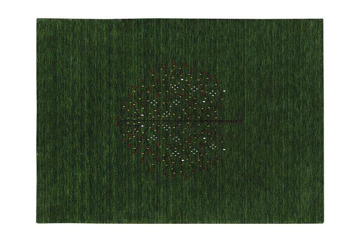 ラグ prevell プレーベル INDIA ツリー ラグ(グリーン)