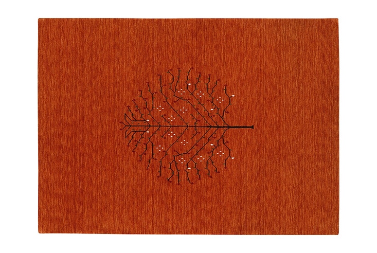ラグ prevell プレーベル INDIA ツリー ラグ(オレンジ)