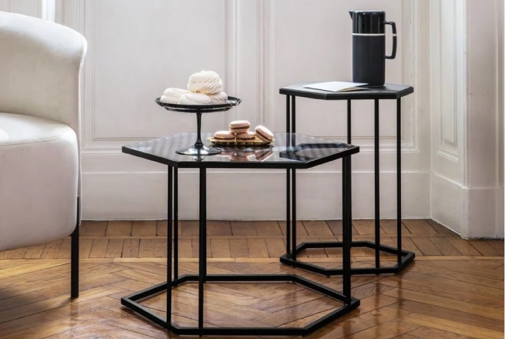 リビングテーブル　Calligaris(カリガリス)　Renee(レニー)　ガラス天板