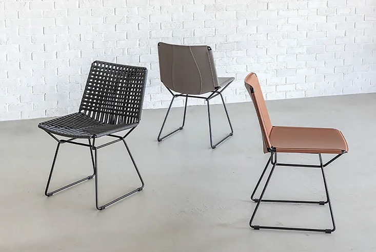 ダイニングチェア CRUSH CRUSH PROJECT / yuu クラッシュクラッシュプロジェクト / ユー BRID ブリッドチェア (ロープ組成・マイクロファイバーサドルレザー)