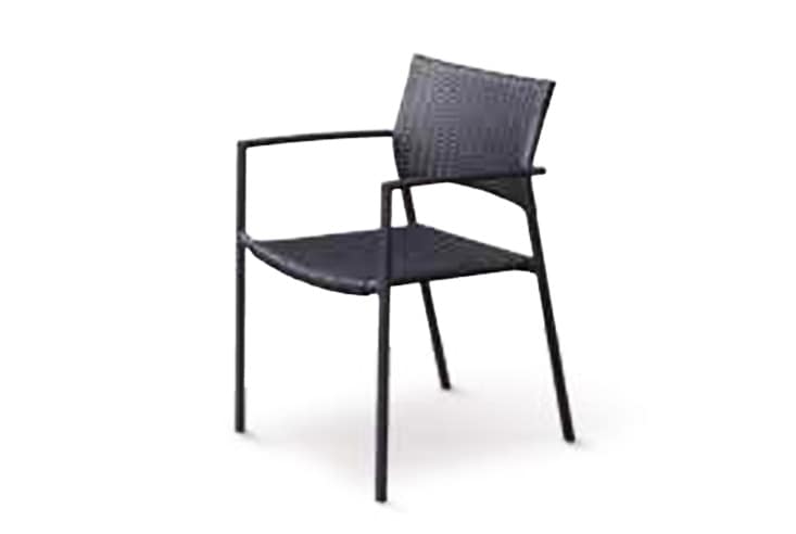 ガーデンファニチャー RAUCORD ORIO (ラウコード オリオ) スタッキングアームチェア (グレイブラック)