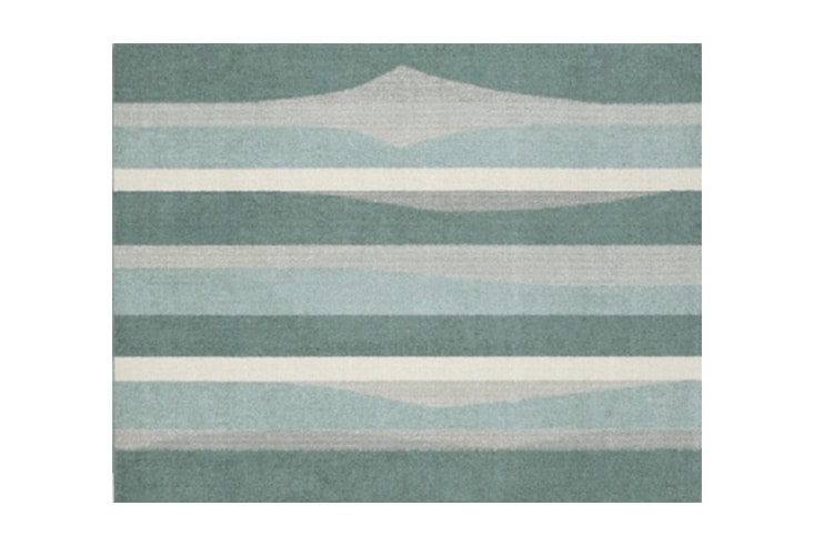 ラグ prevell プレーベル Wilton ミント (ブルー)