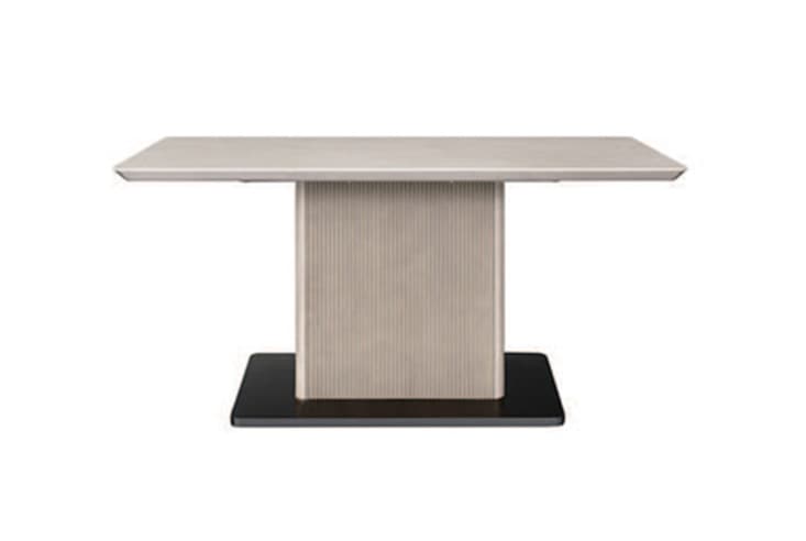 ダイニングテーブル MKMAEDA（エムケーマエダ）TATE One leg dining table  (天板/セラミックアイボリー)・(支柱/フロマージュ・台座/ブラック)