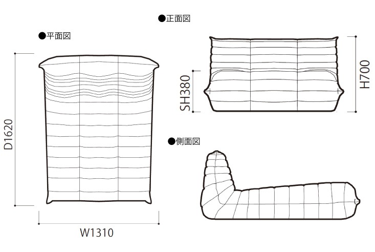 リビングソファ ligne roset(リーンロゼ)　 ROSET Togo(ロゼトーゴ) ラウンジソファ　Gランク