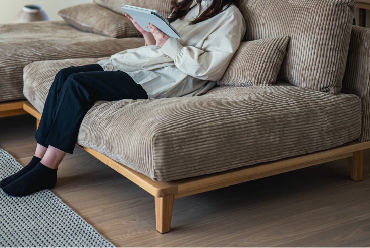 ソファ　コーデュロイ　完売品 幸せになるソファ ワイド＋ロングセット コーデュロイ生地 - オーナー