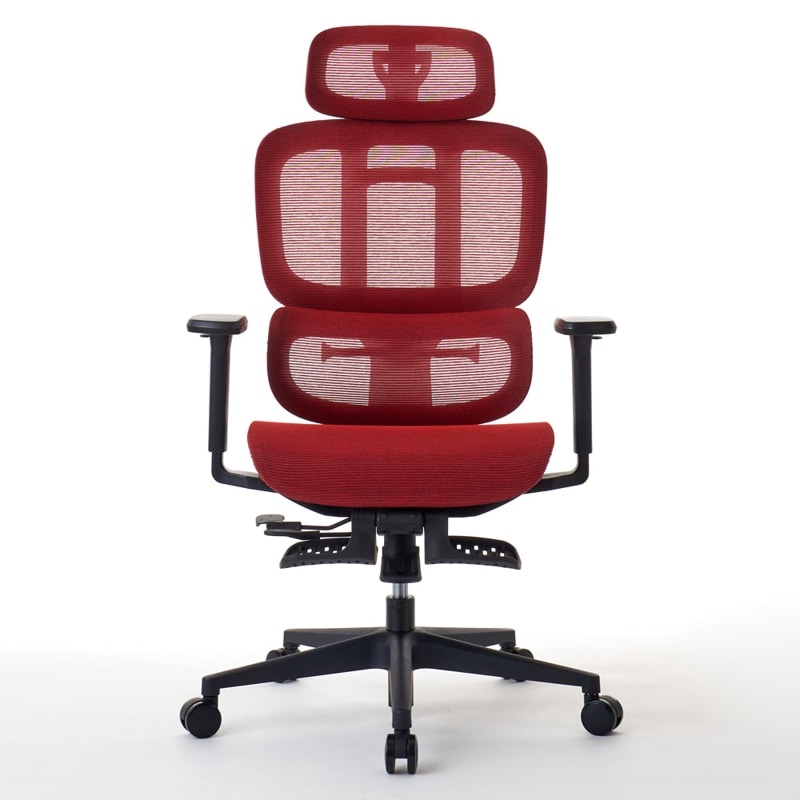 ROOM WORKS 多機能フルメッシュワークチェア M5 レッド メッシュ座面 RM5-RD