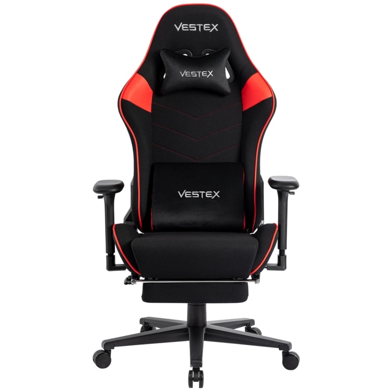 VESTEX ゲーミングチェア レッド メッシュファブリック フットレスト付 VES-S2FTRD