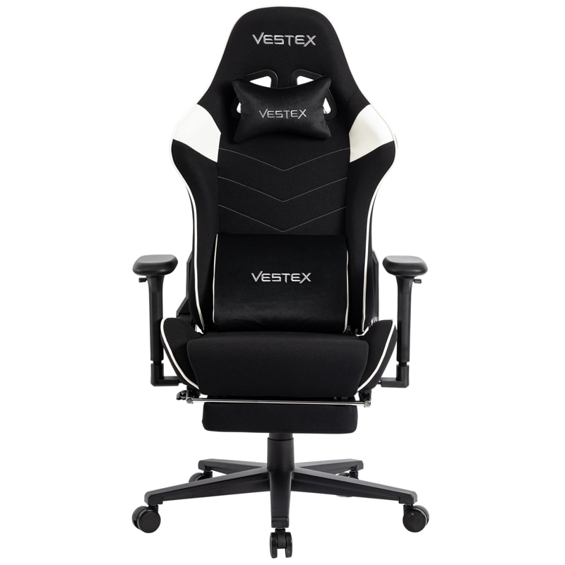 VESTEX ゲーミングチェア ホワイト メッシュファブリック フットレスト付 VES-S2FTWH
