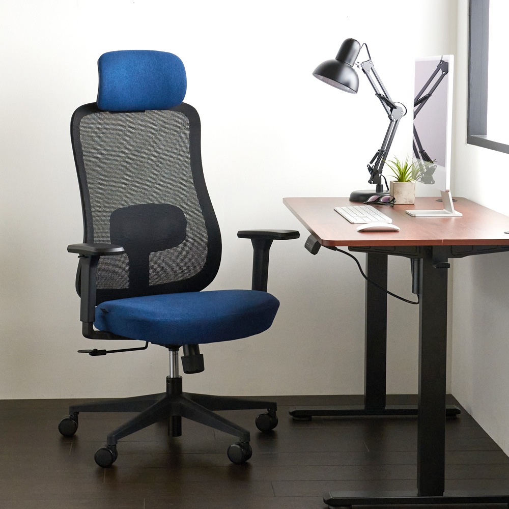 ROOM WORKS ワークチェア シンプルベーシック M2BK 張地ネイビー RM2-BBL