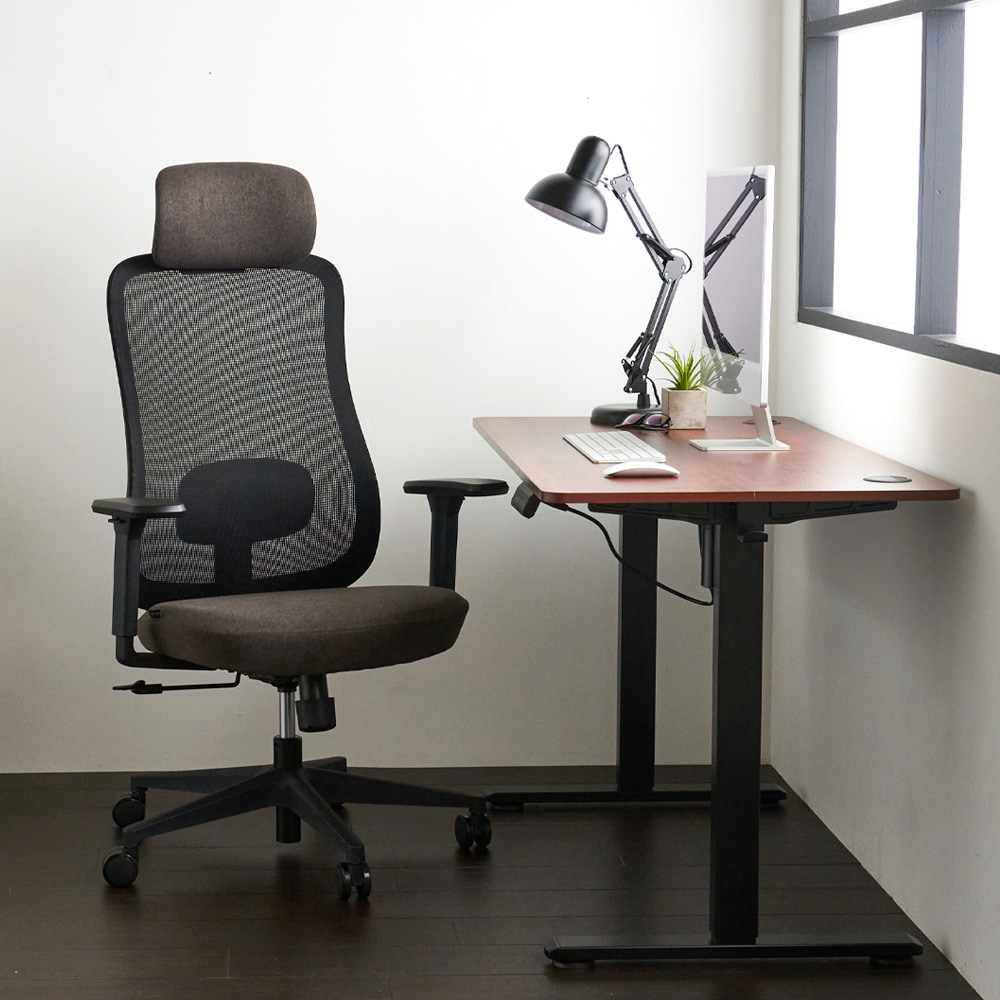 ROOM WORKS ワークチェア シンプルベーシック M2BK 張地ブラウン RM2-BBR