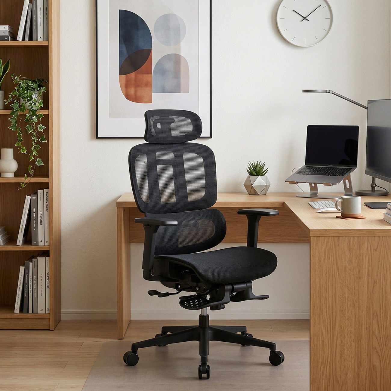 ROOM WORKS 多機能フルメッシュワークチェア M5 ブラック メッシュ座面