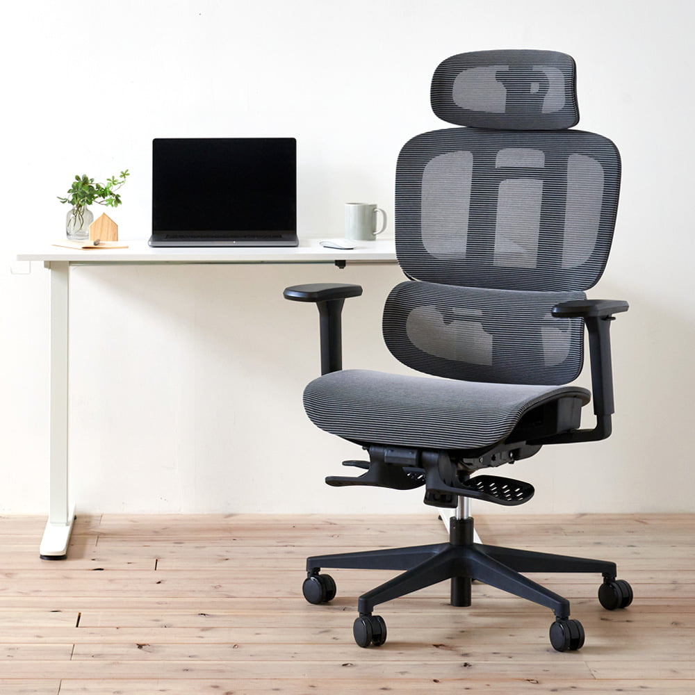ROOM WORKS 多機能フルメッシュワークチェア M5 グレー メッシュ座面 RM5-GY