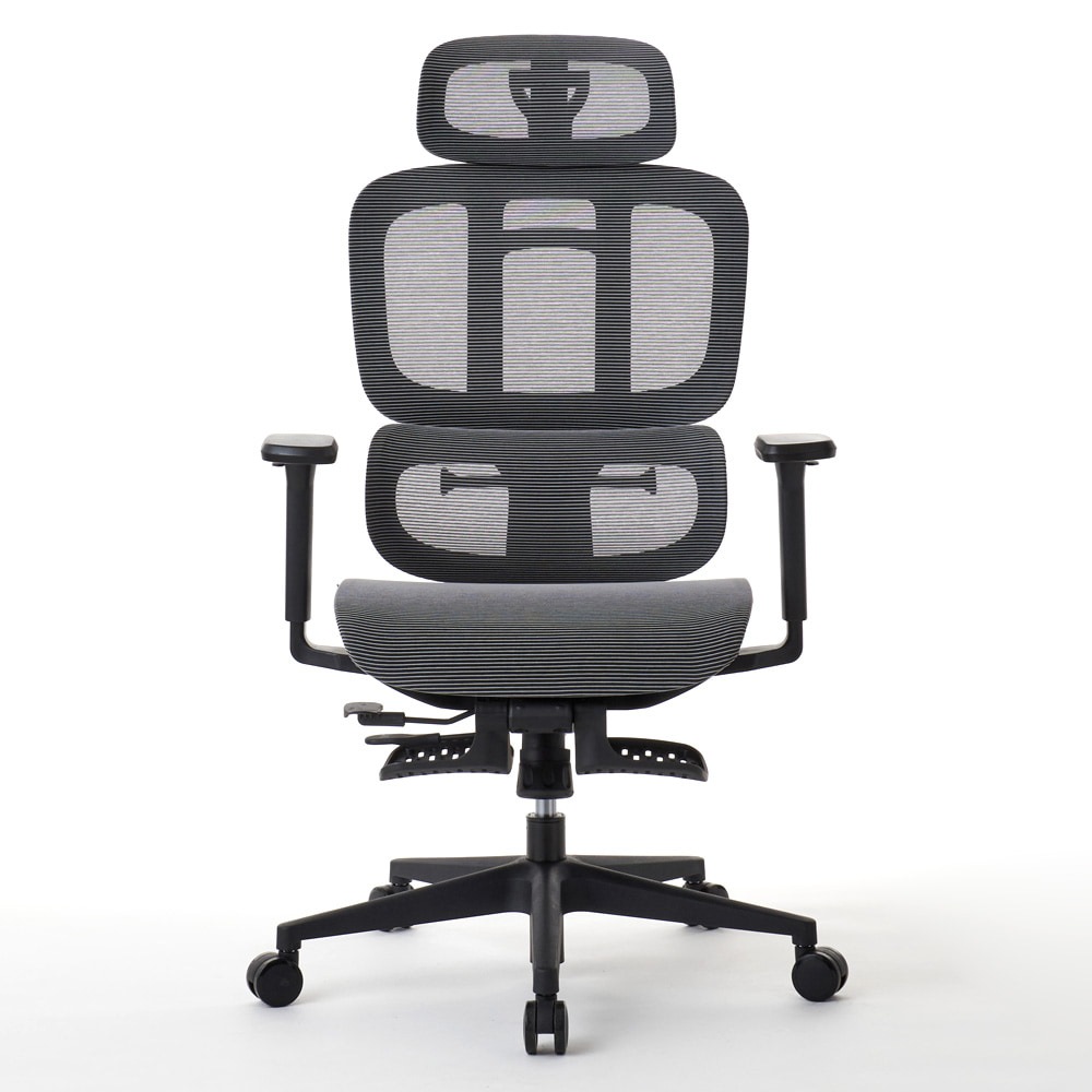 ROOM WORKS 多機能フルメッシュワークチェア M5 グレー メッシュ座面 RM5-GY