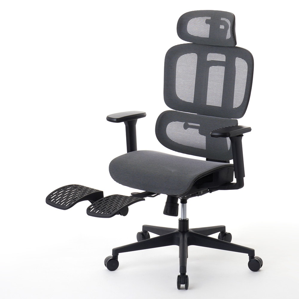 ROOM WORKS 多機能フルメッシュワークチェア M5 グレー メッシュ座面 RM5-GY