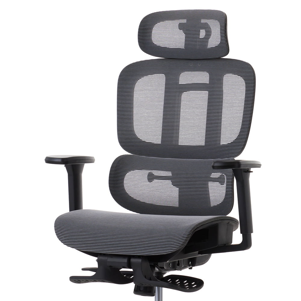 ROOM WORKS 多機能フルメッシュワークチェア M5 グレー メッシュ座面 RM5-GY