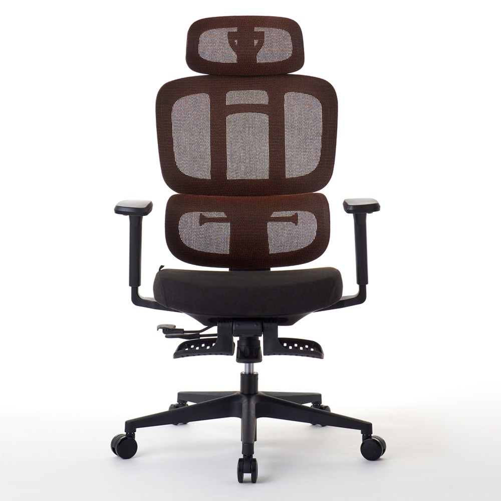 ROOM WORKS 多機能メッシュワークチェア M6 ファブリック座面ブラウン RM6-BR