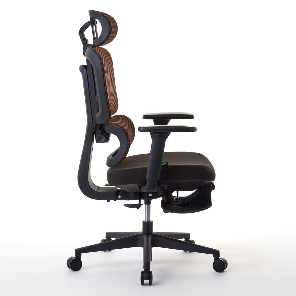 ROOM WORKS 多機能メッシュワークチェア M6 ファブリック座面ブラウン RM6-BR