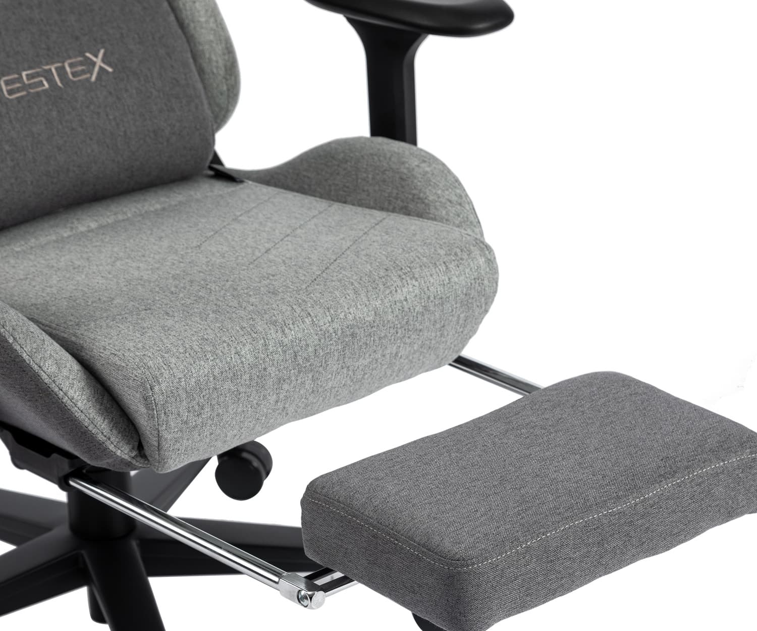 VESTEX ゲーミングチェア グレー ファブリック フットレスト付 VES-S1FTGY