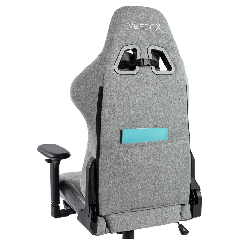 VESTEX ゲーミングチェア グレー ファブリック フットレスト付 VES-S1FTGY