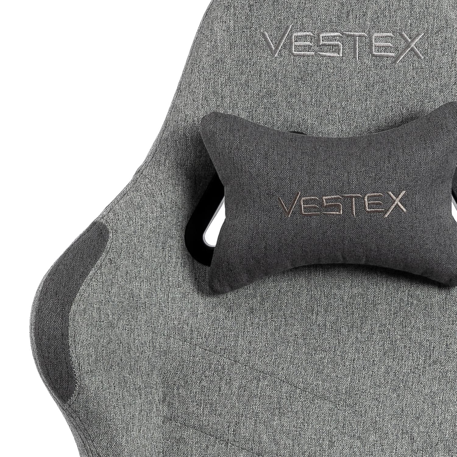 VESTEX ゲーミングチェア グレー ファブリック フットレスト付 VES-S1FTGY