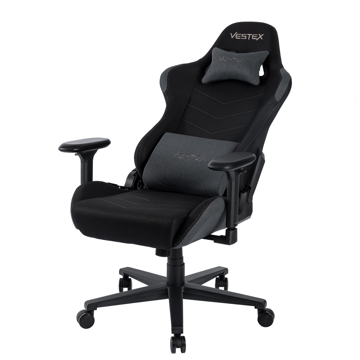 VESTEX ゲーミングチェア ブラック ファブリック フットレストなし VES-S1BK