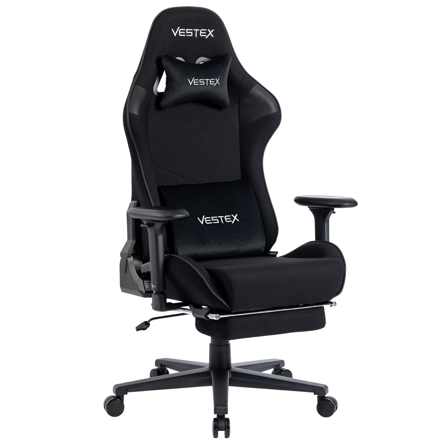 VESTEX ゲーミングチェア ブラック メッシュファブリック フットレスト付 VES-S2FTBK