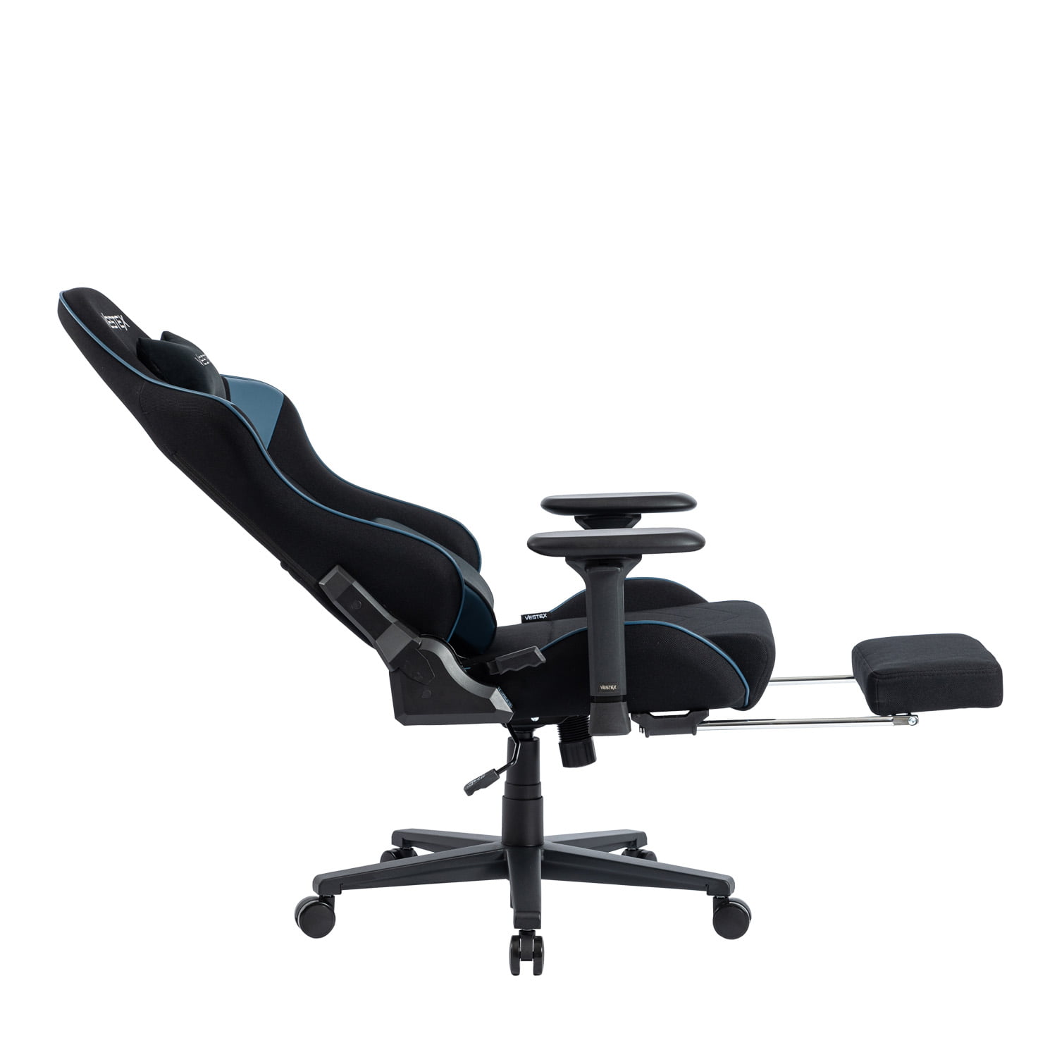 VESTEX ゲーミングチェア ブルー メッシュファブリック フットレスト付 VES-S2FTBL