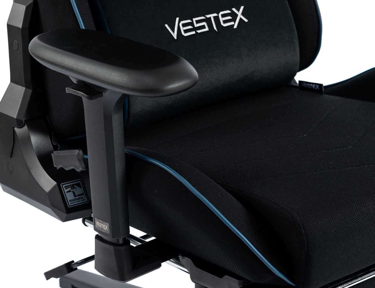 VESTEX ゲーミングチェア ブルー メッシュファブリック フットレスト付 VES-S2FTBL
