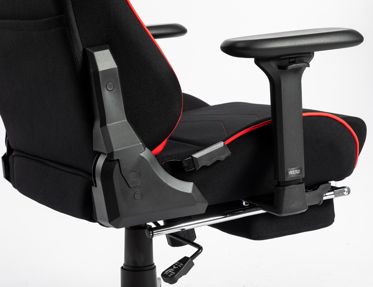 VESTEX ゲーミングチェア レッド メッシュファブリック フットレスト付 VES-S2FTRD