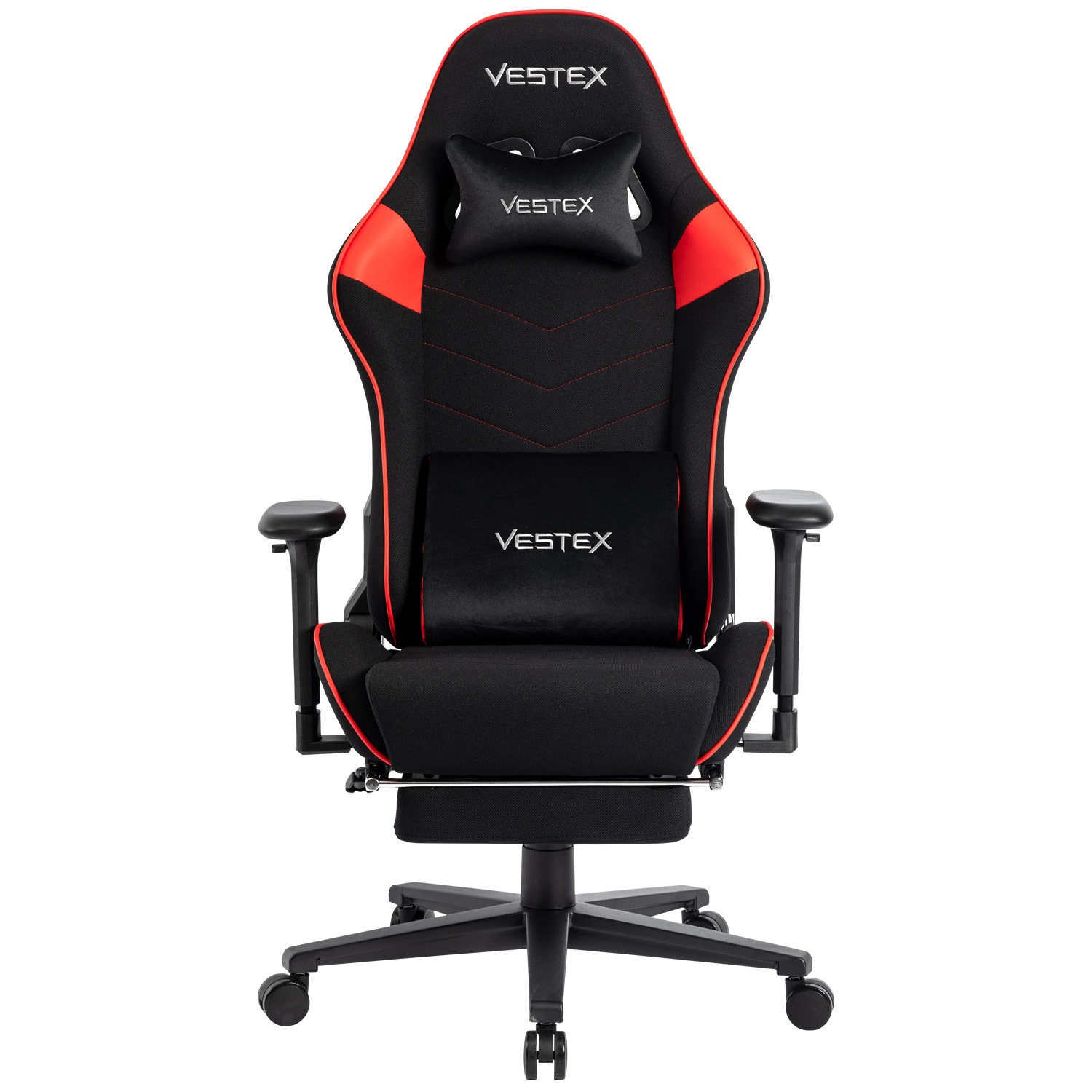 VESTEX ゲーミングチェア レッド メッシュファブリック フットレスト付 VES-S2FTRD