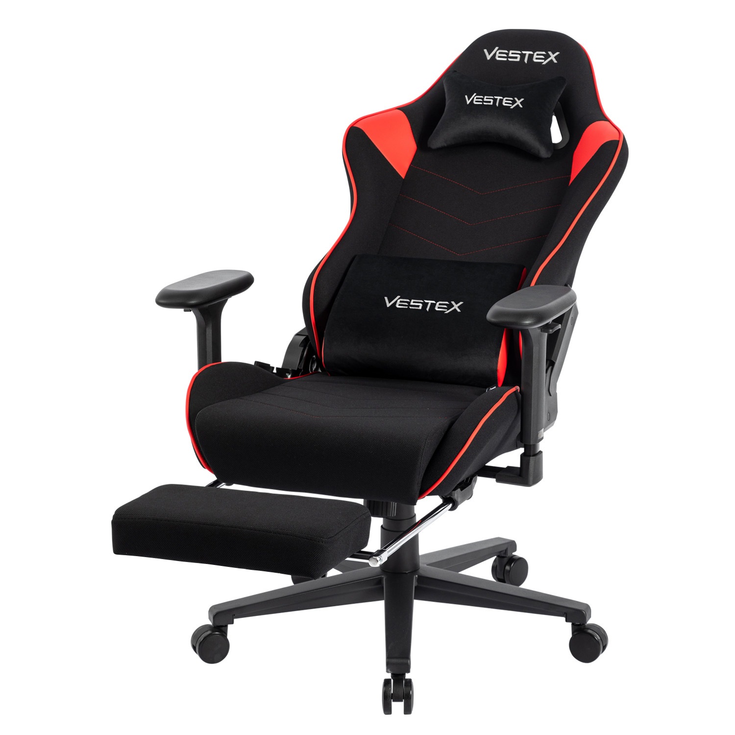 VESTEX ゲーミングチェア レッド メッシュファブリック フットレスト付 VES-S2FTRD