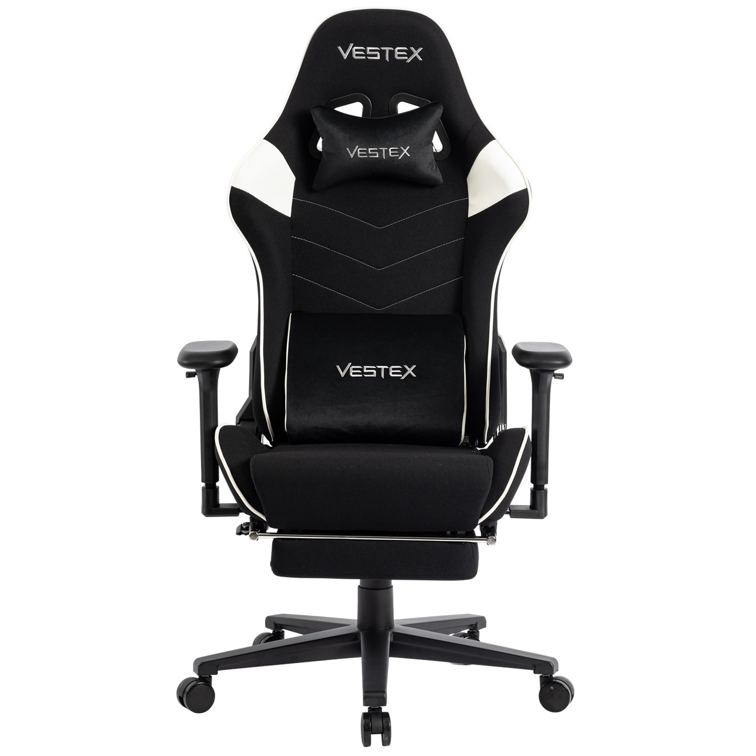 VESTEX ゲーミングチェア ホワイト メッシュファブリック フットレスト付 VES-S2FTWH