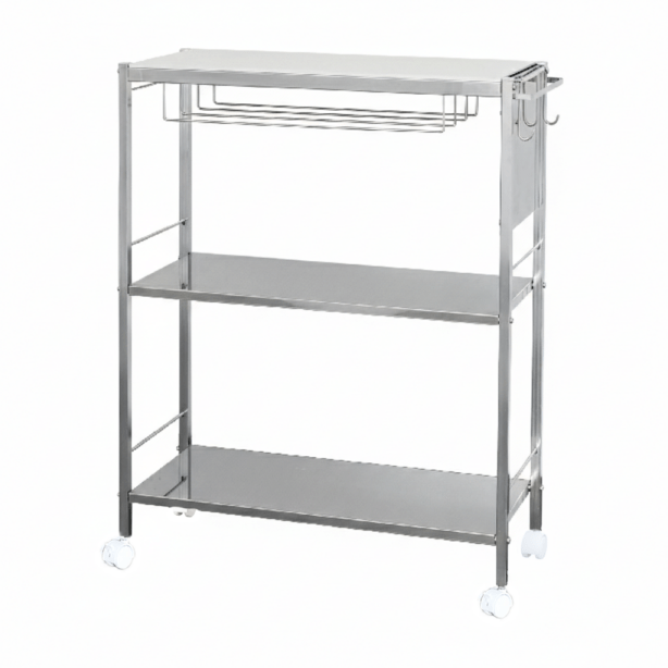 人工大理石天板 作業台キッチンワゴン【幅68cm】