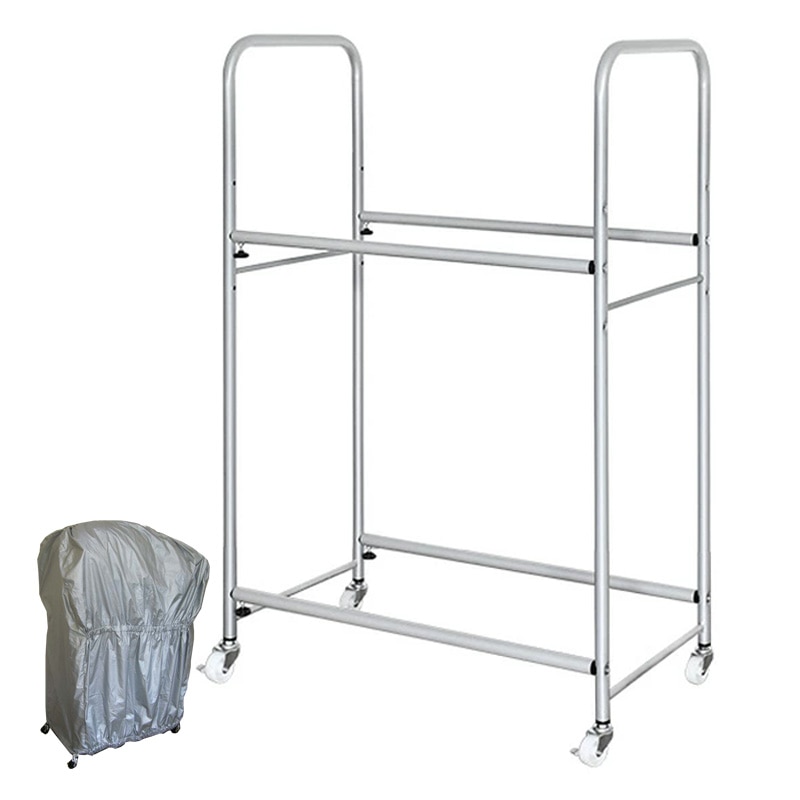 2WAY伸縮式タイヤラック【耐荷重120kg・幅85～118cm／カバー付き】