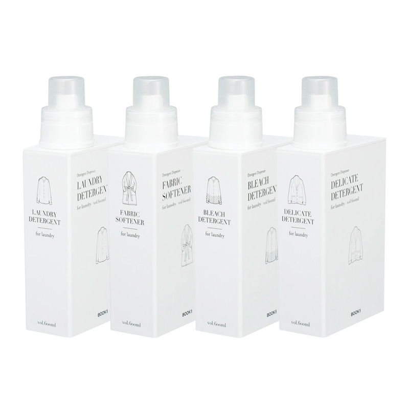 HANDBOOK 洗濯洗剤用 詰め替えボトル 1個【600ml／洗剤用・柔軟剤用・漂白剤用・おしゃれ着洗剤用】