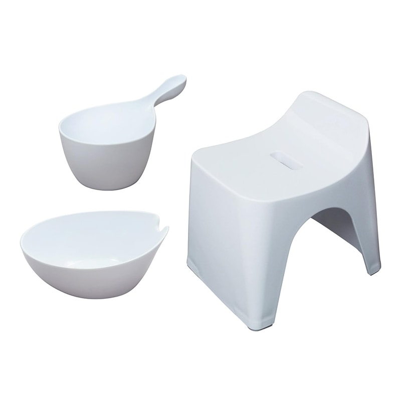 HUBATH バスグッズ 3点セット【風呂椅子・湯桶・手桶】