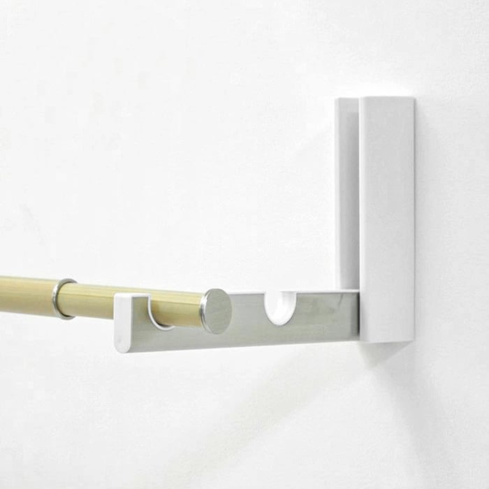 壁面物干し掛け ルームハンガーブラケット2個組【石膏ボード・木部両用／竿2本用】