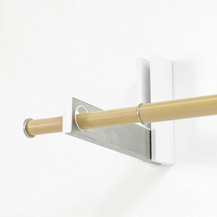 壁面物干し掛け ルームハンガーブラケット2個組【石膏ボード・木部両用／竿1本用】